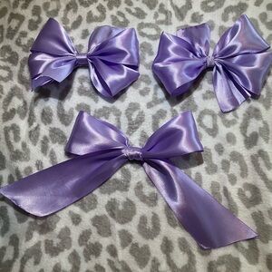 Lavender Satin Hair Bows for Kids